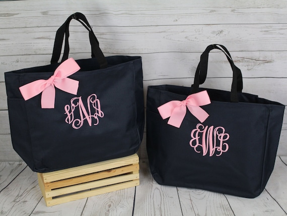 bridesmaid tote bag monogram, monogrammed embroidered bridesmaide gift