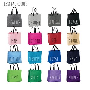 Set of 5 Embroidered Tote Bags Bridesmaid Gifts Monogram Tote Bag Personalized Bridesmaids Tote ESS1 image 2