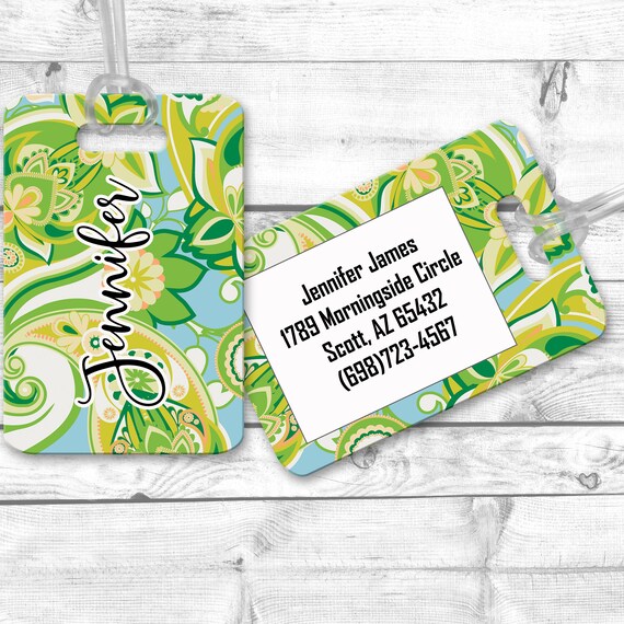 Personalized bag tags, travel bag tag, Paisley Luggage Tags, bridesmaid gift for destination wedding, destination wedding favor