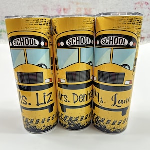 Bus Driver Gifts - Personalized Tumbler Back to School & Christmas Gift, School Staff Appreciation, Durable Travel Cup with Custom Name