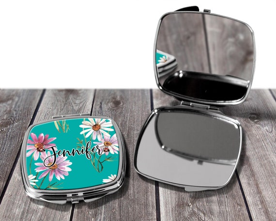 Bridesmaid Gift, Compact Mirror, Pocket Mirror, Makeup Mirror, Gift for her, custom mirror, Bridal Party Gift Design COM4