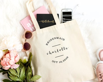 Bridesmaid Tote Bag, Bridal Party Favors, Will you be my Bridesmaid Proposal,  Light Weight Cotton Canvas Tote