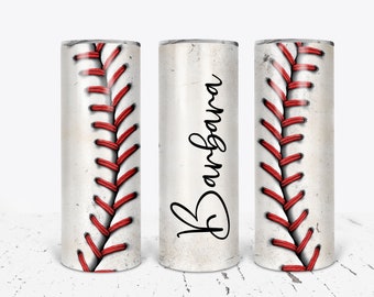 Personalized Baseball Tumbler: Custom Name Gift for Baseball Fans