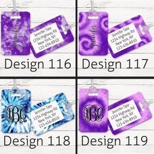 Bag Tags Personalized Custom Luggage Tag Luggage Tags Traveler gift Graduation gift Bachelorette gift Tie Dye 107-122 image 5