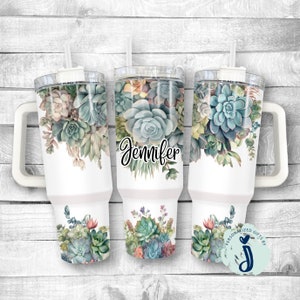 40 oz Succulent Tumbler - Cactus Stainless Steel Southwest Desert Tumbler Insulated Drinkware Gift