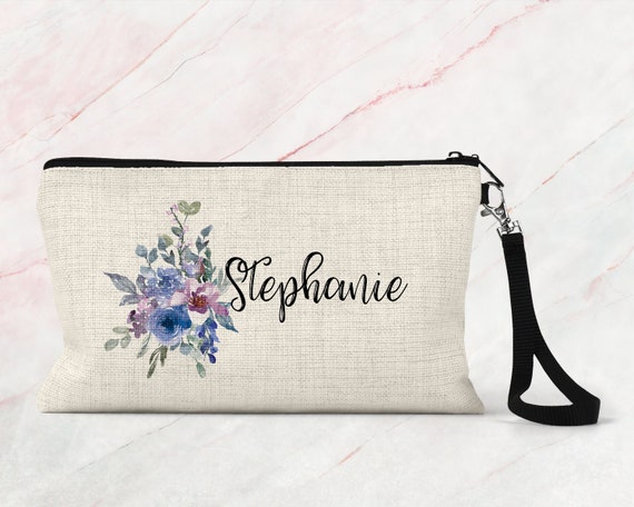 Makeup Bag, Bridesmaid Gift, Cosmetic Pouch, Personalized Makeup Bag COS