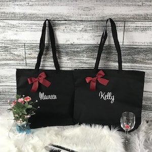 Personalized Gifts, Zippered Tote Bag, Embroidery, Bridesmaid Gifts Personalized Tote, Bridesmaids Gift, Monogrammed Tote OSZ image 1