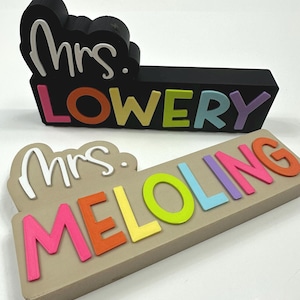3D Printed Teacher Nameplate: Personalized Classroom Desk Decor