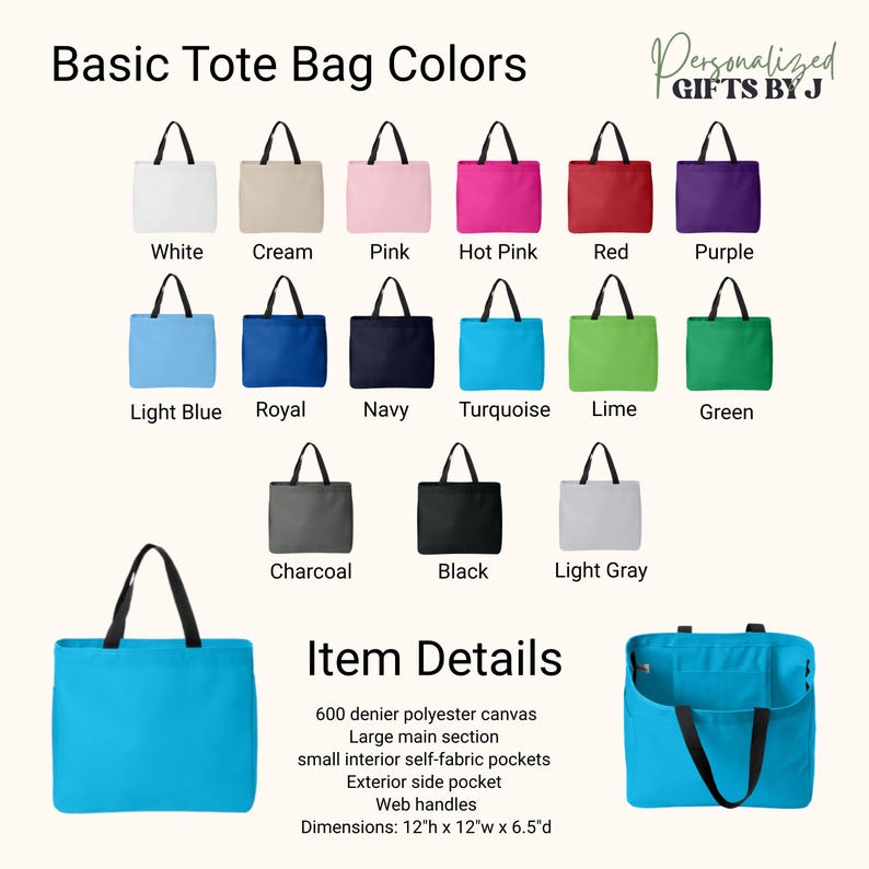 Embroidered Bridesmaid Tote Bag: Personalized Wedding Party Gift (ESS1) image 2