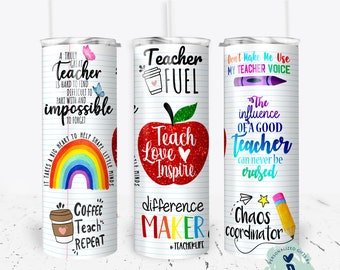 teacher appreciation tumbler,  Faux Glitter apple teacher gift, cute teacher gift, Rainbow Teacher Tumbler Design T1001