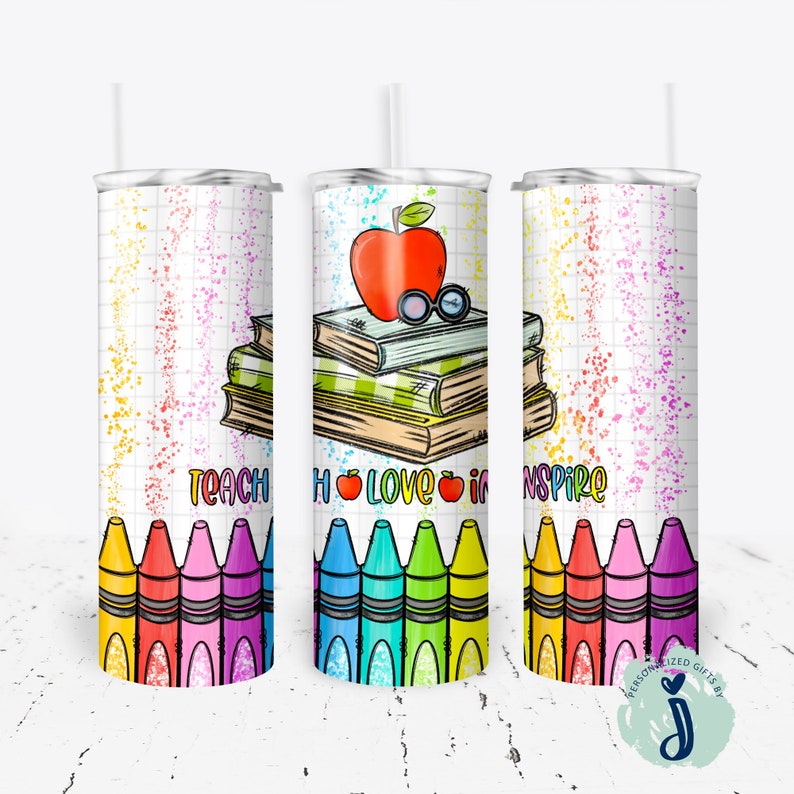 teacher appreciation gift, teacher tumbler, teacher tumbler, crayon tumbler, cute teacher appreciation gift image 1