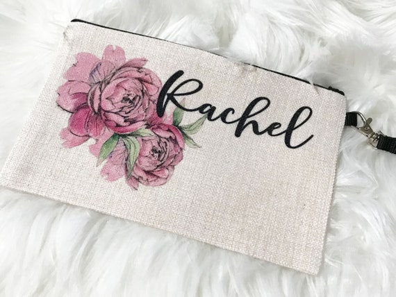 Bridesmaid Makeup bag, Personalized Accessory Bag,