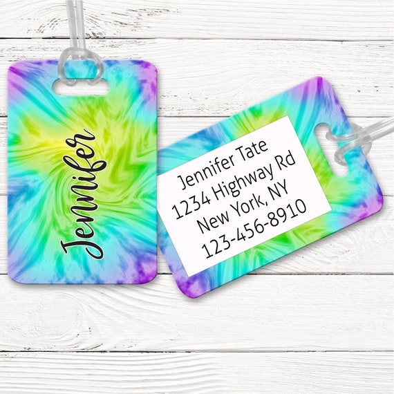 Bag Tags Personalized Custom Luggage Tag Luggage Tags Traveler gift Graduation gift Bachelorette gift Tie Dye 107-122