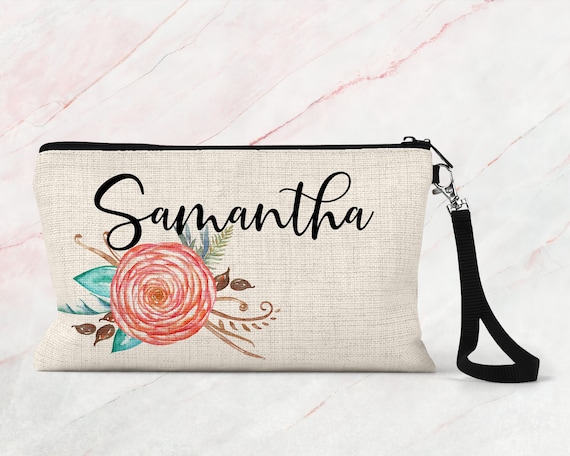 Makeup Bag, Bridesmaid Gift, Cosmetic Pouch, Personalized Makeup Bag COS