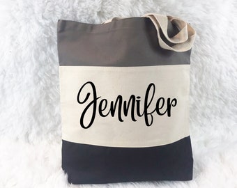 Personalized Canvas Tote Bag, Bridal Party Gift, Glitter or Matte