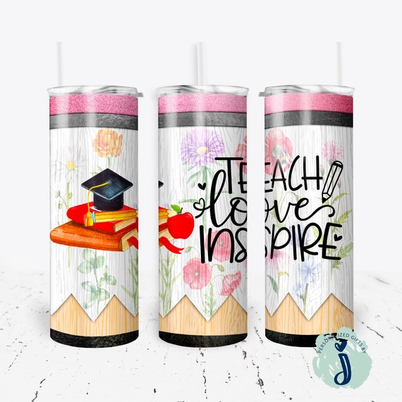 teacher appreciation gift,  teacher tumbler, floral pencil tumbler, cute teacher appreciation gift