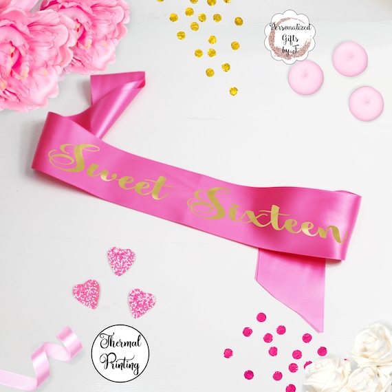 Sweet 16 Birthday Sash, Sweet Sixteen Birthday Sash Custom