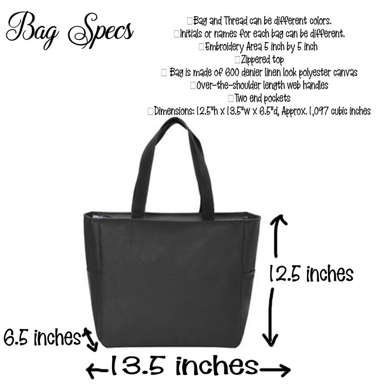 Bag specifications and descriptions