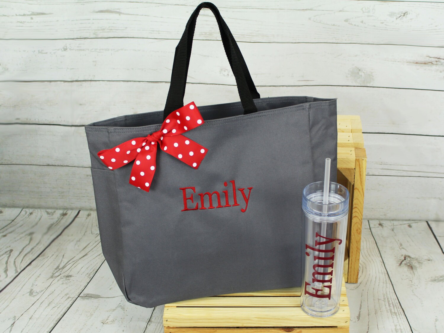 Bridesmaid Tote And Tumbler Bridesmaids Gift Set Wedding Tote Set