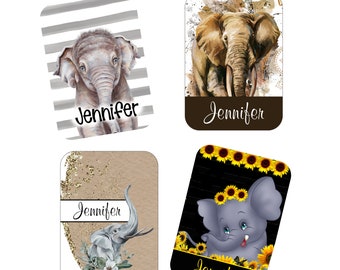 Custom Luggage Name Tag, Elephant Design (LAUREN GOLDSTEIN)