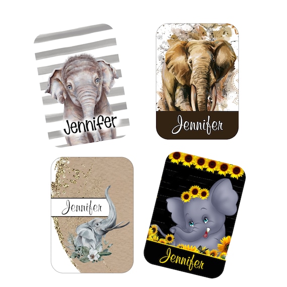 Custom Luggage Name Tag, Elephant Design (LAUREN GOLDSTEIN)