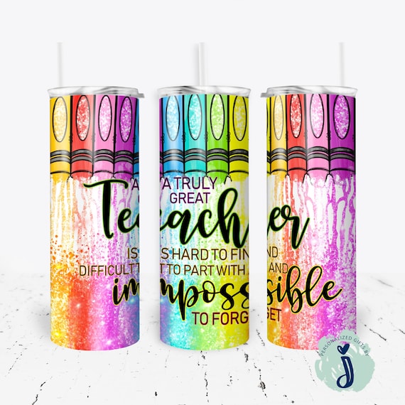 Teacher tumbler Cute Crayon Design Teacher Appreciation Gift Durable Travel Cup for Teachers Back to School Present