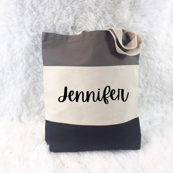 Tote Bag Personalized, Custom Canvas Bag, Teacher Bag, Bridesmaid Gift - Personalized Bridesmaid Tote, Wedding Party Gift, Name Tote