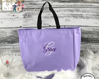 Lavender Tote Bag, Monogrammed Bridesmaid Gift, Personalized Tote Bag, Mother of the Bride Gift Tote, Maid Of Honor Gift (ESS1)