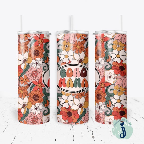 Groovy Retro Mom Tumbler, Bohemian Mom Tumbler,  Best Mom Ever Tumbler, Mothers Day Gift