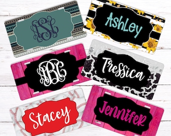 Front Car Tag, Vanity Plate, License Plate, Personalized Tag, Monogram Front Plate,