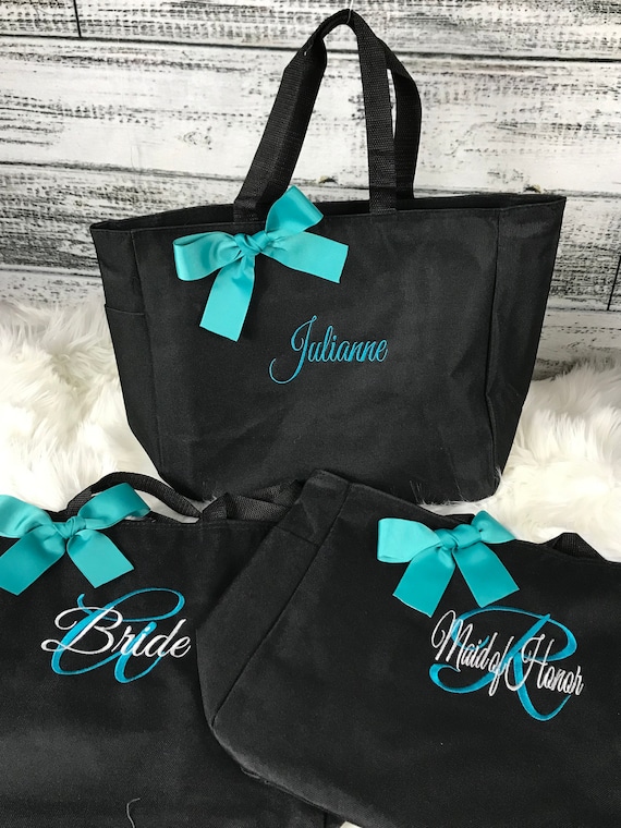 8 bridesmaid Wedding tote bags , bridesmaid gifts , tote bag , beach bag , bachelorette party gift ,wedding bag , maid of honor (ESS1)