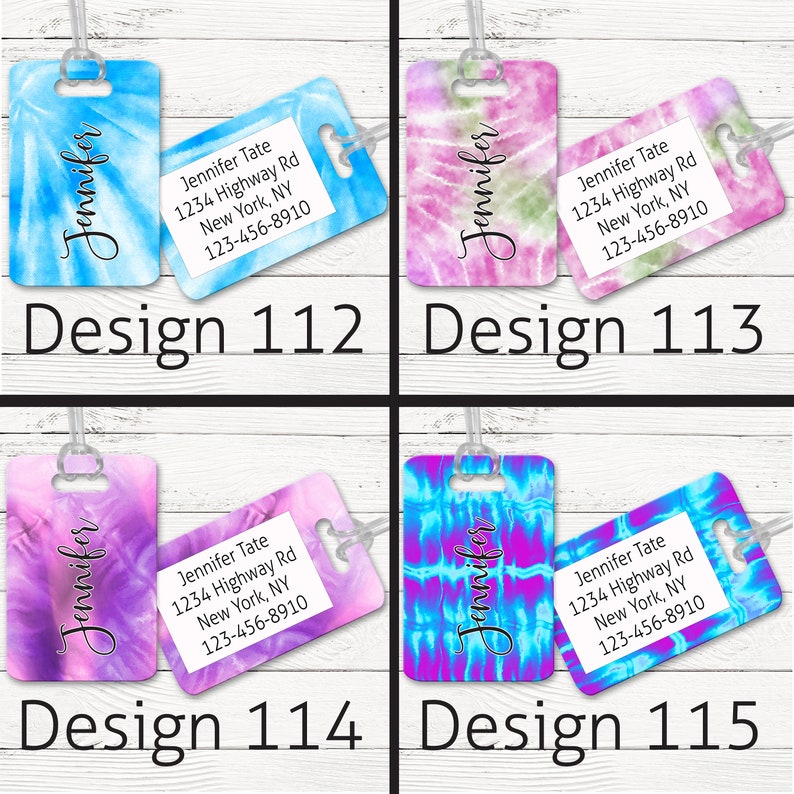 Bag Tags Personalized Custom Luggage Tag Luggage Tags Traveler gift Graduation gift Bachelorette gift Tie Dye 107-122 image 4