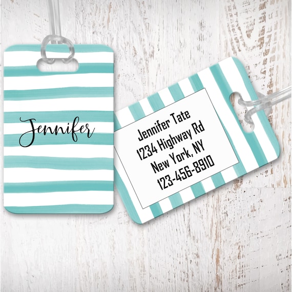 Personalized Metal Luggage Tag, Custom Luggage Tags, Bridesmaids Gifts, Bag Tag for globetrotter, Monogram Gift for Her Vacation Travel LG17