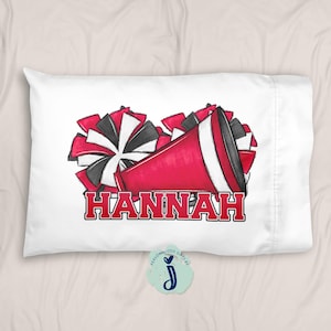 Personalized Cheer Pillowcase, Cheer Squad Pillowcase, Name Pillowcase, Cheer Team Gift, Cheerleader Pillowcase, Cheer Camp Pillowcase