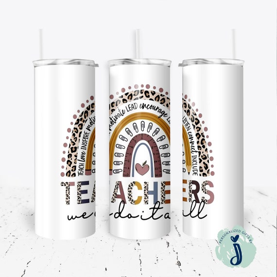 teacher appreciation gift,  teacher tumbler, bohemian rainbow teacher tumbler, cute teacher gift, Rainbow Teacher Tumbler