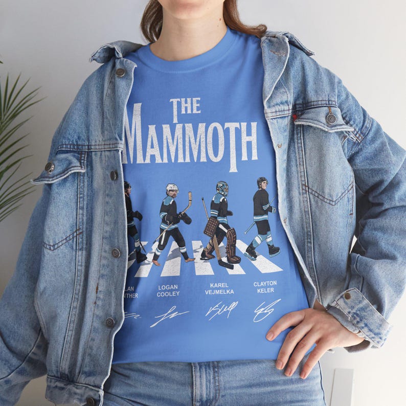 Vintage The Mammoth Hockey Abbey Road Shirt, Guenther Cooley Vejmelka Keller Tee, Comfort Colors and Gildan Oversized Tee, Utah Hockey Gift image 18