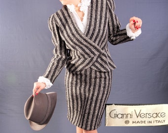 80s VERSACE Suit / 1980's Designer WOOL Suit / Saks Fifth Avenue