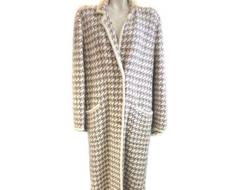 Virgin Wool & Mohair Long Sweater Jacket, size Large