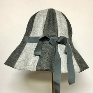 MOD Vintage 1950&#39;s 2 tone Wool MUSHROOM Hat / BUBBLE Toque 60s Hat