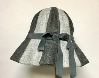 MOD Vintage 1950's 2 tone Wool MUSHROOM Hat / BUBBLE Toque 60s Hat