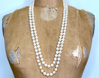 Lovely Double Strand of PEARLS, Multi Strand Pearl Necklace