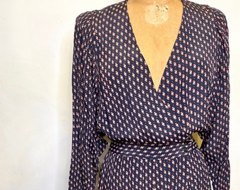 70's Does 40s Rayon Small Art Deco Print Dress Size 6-8 - Etsy