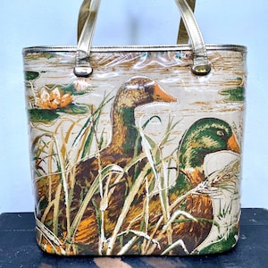 Unusual Vintage 1960&#39;s Plastic Handbag with DUCK/Mallard Motif Purse