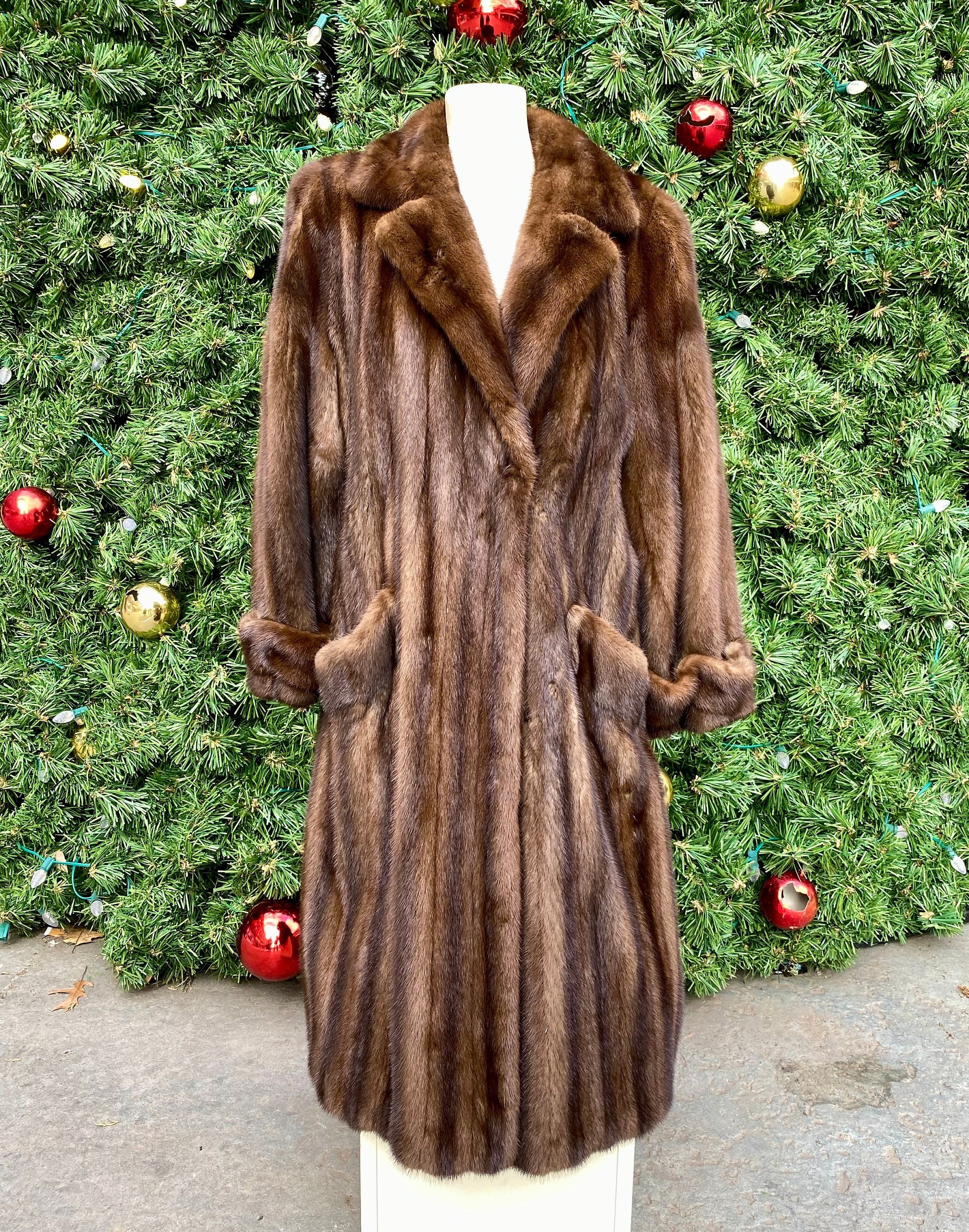 ジャケット・アウター Mink far coat 1980s Vintage 1980s Genuine Mink Fur Jacket, Coat (B111) With