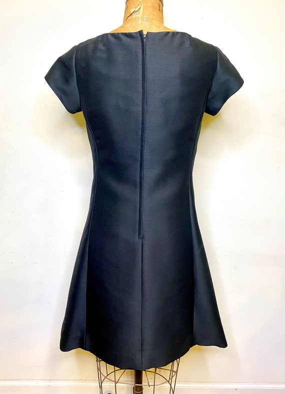 MOD 1960's Black A Line Couture Style Dress / siz… - image 4