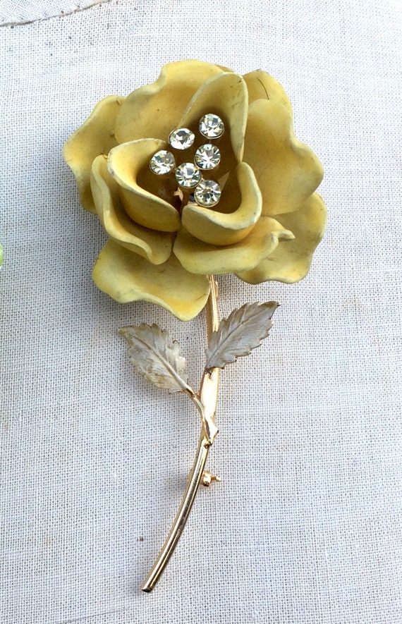 Vintage 60's HIPPY Brooch / 70's Enamel FLOWER PO… - image 3