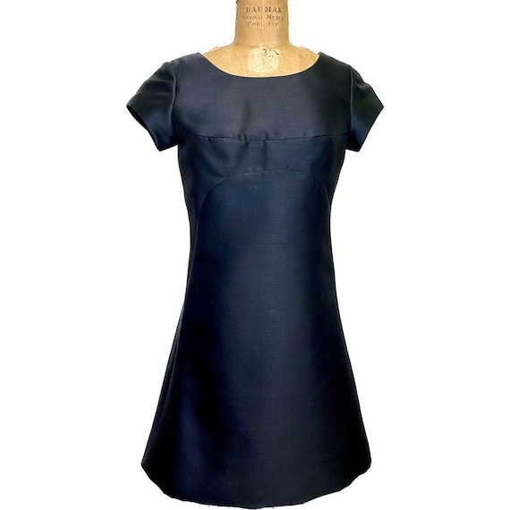 MOD 1960's Black A Line Couture Style Dress / siz… - image 1