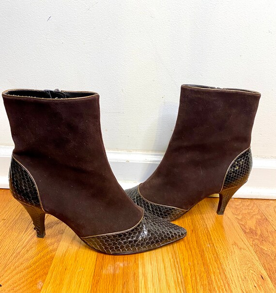 Retro Vintage 1960's Style Ankle Boots by BCBG Ma… - image 3