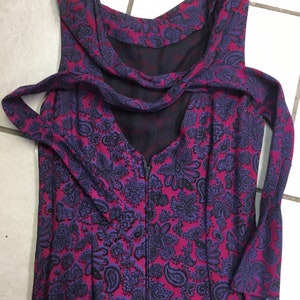 Late 50s / 60's Purple PAISLEY Dress, size S image 4