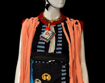 Geüpcycled boho-festivaltopje, uniek designershirt